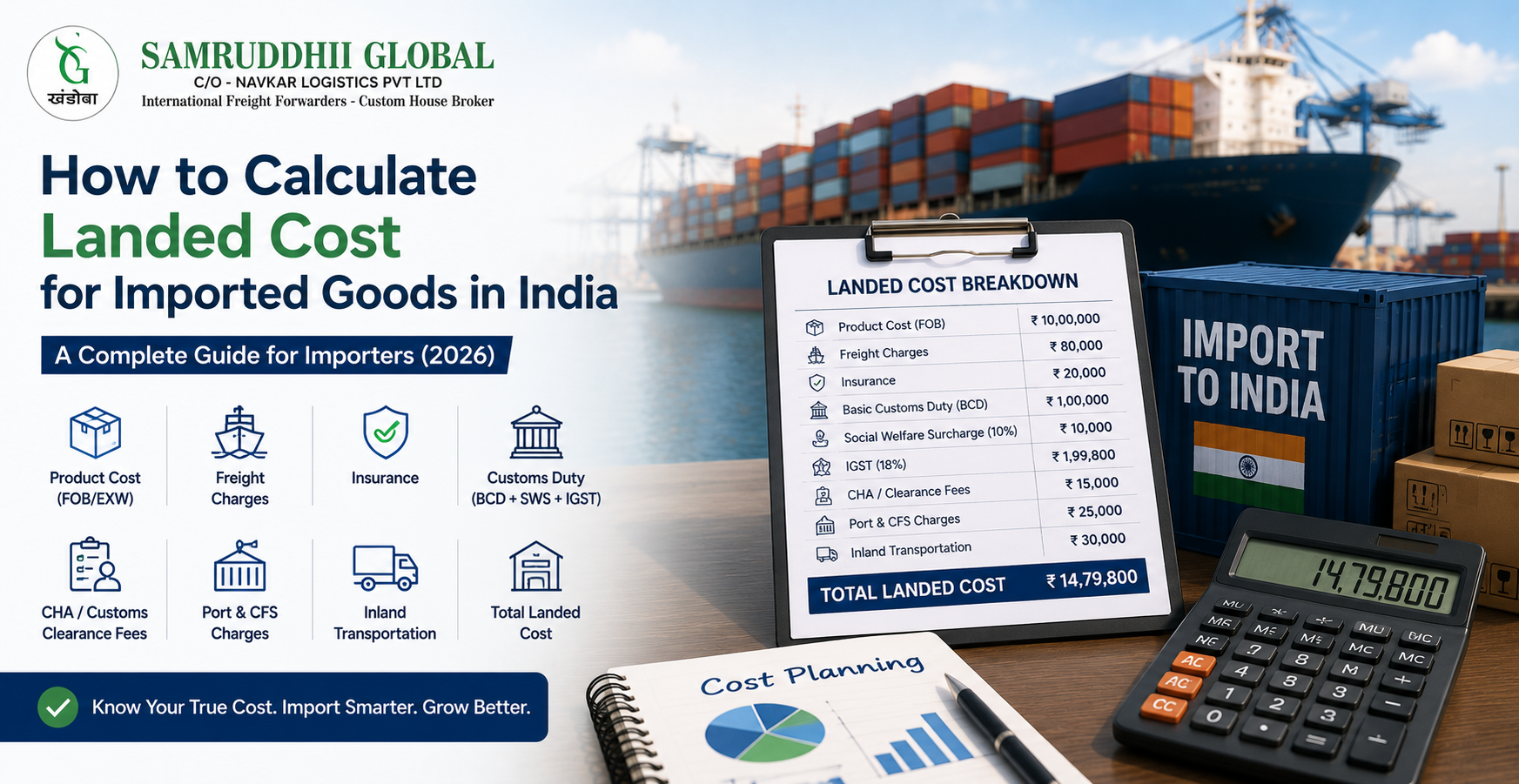 How to Calculate Landed Cost for Imported Goods in India (2026): Complete Guide